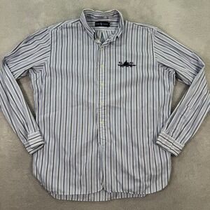 Ralph Lauren Mens XL Striped Button Down Shirt RLPC New York NY Embroidered EUC